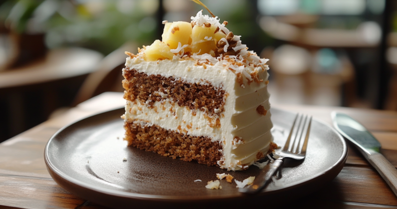 carrot cake with pineapple and coconut